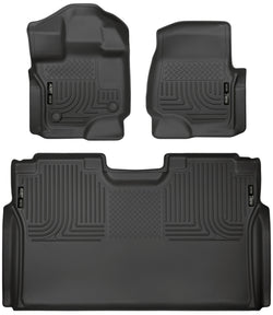 Husky Liners 15-22 Ford F-150 SuperCrew Weatherbeater Black Front & 2nd Seat Floor Liners