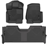 Husky Liners 21-22 Ford F-150 Crew Cab X-Act Contour Front & Second Row Seat Floor Liners - Black