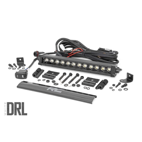12" Single Row Black Series LED Light Bar w/ Cool White DRL (70712BLDRL)