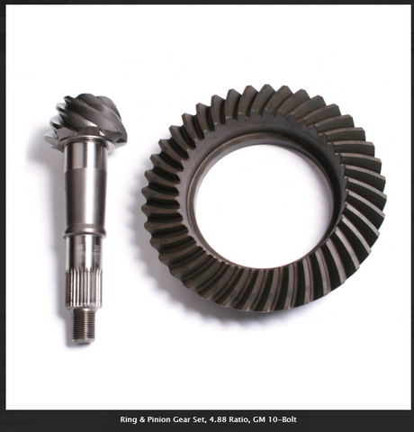 Ring and Pinion Gear Set, 4.88 Ratio, GM 10-Bolt (GM10/488)