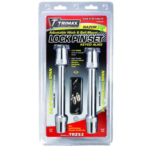 Razor RP Adjustable Hitch & Ball Mount Keyed-Alike Lock Set- Silver (TRZ52)