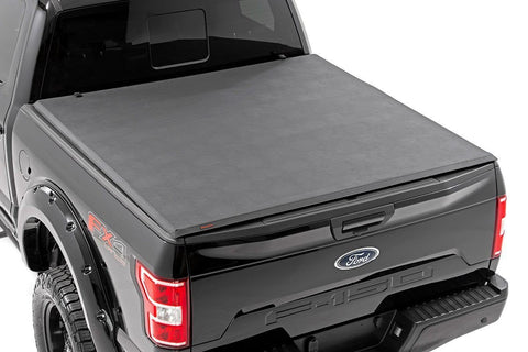 Rough Country Bed Cover - Tri Fold - Soft - 5'7 In Bed - Ford F-150 (21-23)/F-150 Lightning (2022)